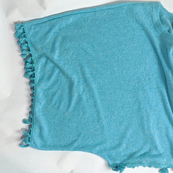 💋BLUE Saks fifth avenue unique boho top - Picture 4 of 5